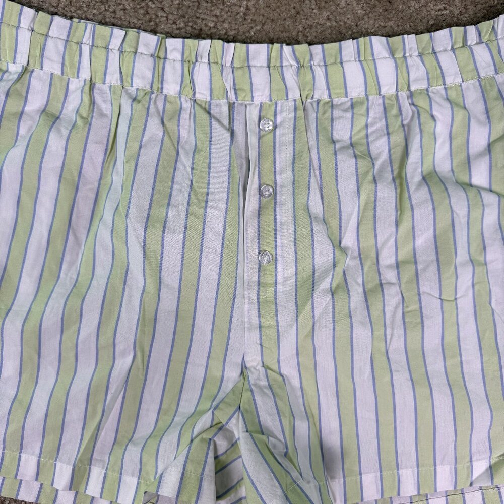 Loft Ann Taylor Sleep Shorts Women’s XL Green Striped NWT E918 - Picture 2 of 10